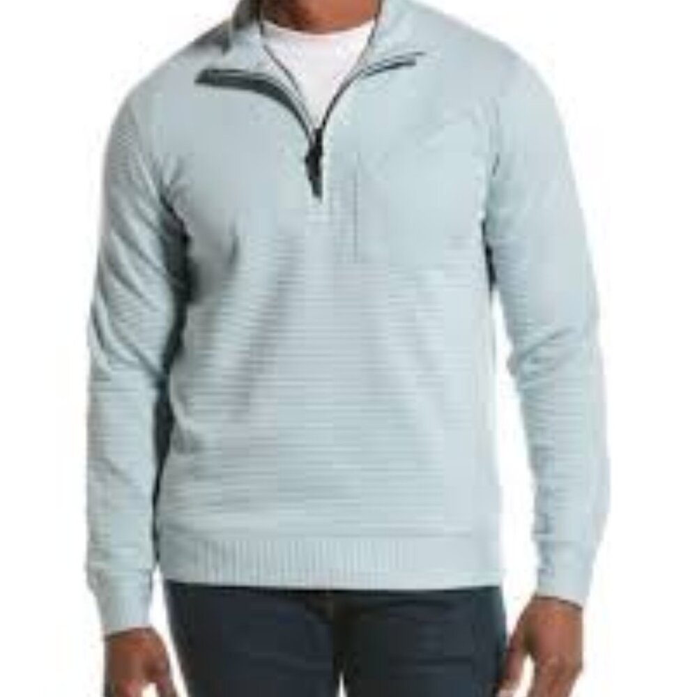 BILLY REID Double Knit Half-Zip Pullover Blue size  Large